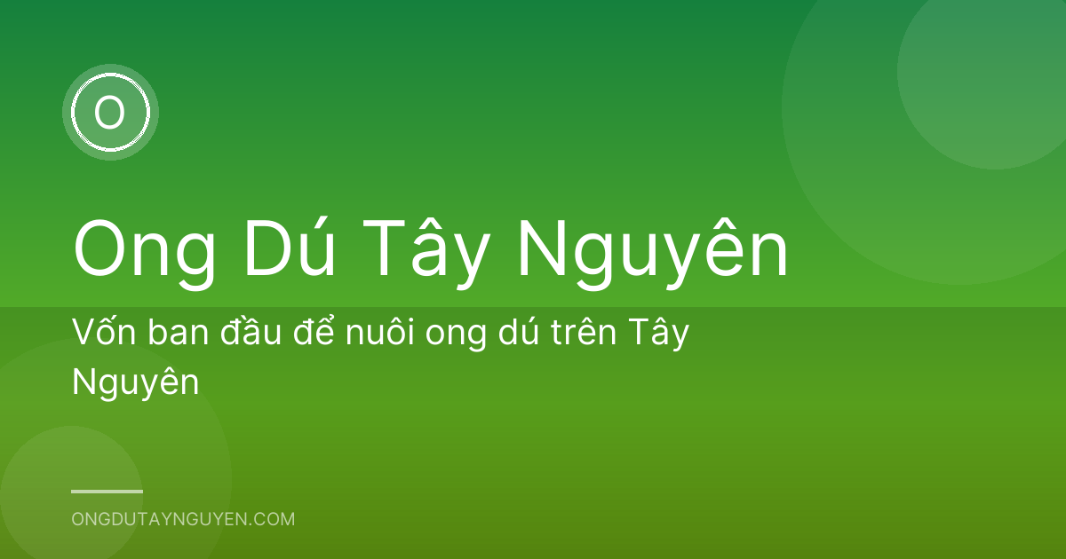 Vốn ban đầu để nuôi ong dú trên Tây Nguyên